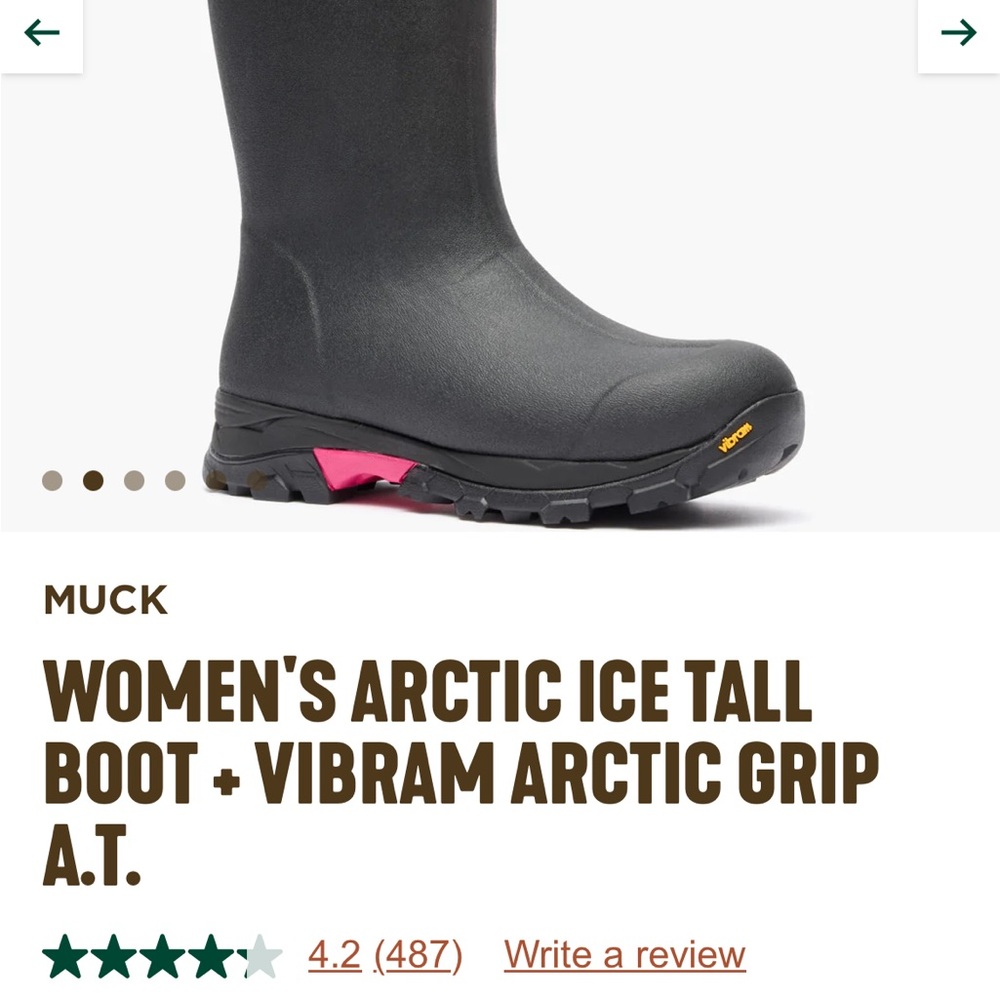 Women's Arctic Ice Tall Boot in Charcoal with Pink Accent